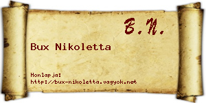 Bux Nikoletta névjegykártya