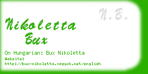 nikoletta bux business card